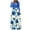Blue, variant on Women Dress Women's Long Sleeve Maxi Dresses Casual Empire Waist Long Dress with Pockets Women Summer Floral Printed Casual Patchwork Dress Maxi Dress Multicolor,S-XXL