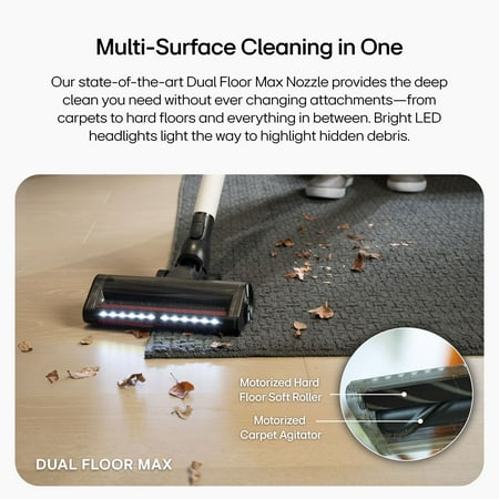 LG - CordZero All-in-One Cordless Stick Vacuum with Dual Floor Max Nozzle - Essence White