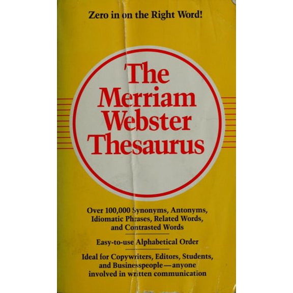 Pre-Owned The Merriam Webster Thesaurus (Paperback) 0877799024 9780877799023