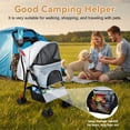 thumbnail image 5 of SHUO Y - Pet Stroller, Foldable 4 Wheels Cat And Dog Stroller with Mesh Windows, Cup Holder, Storage Basket, Pet Strolling Cart Holds up to 22lbs for Small Medium Dogs Cats, Grey, 5 of 8