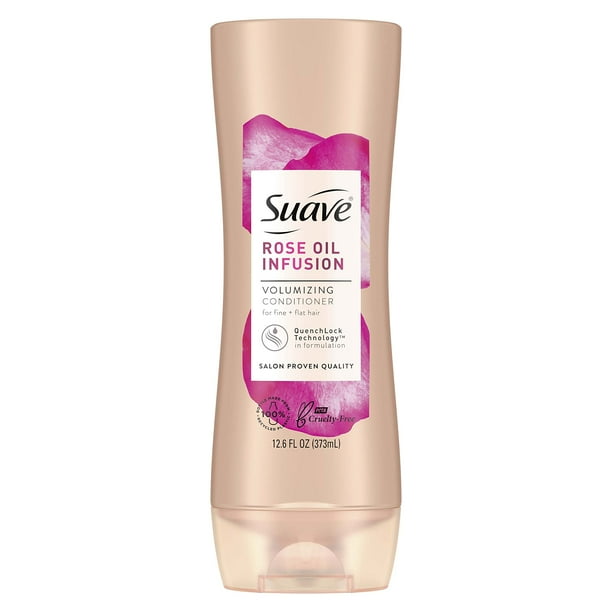 Suave Après-shampooing Professionnel pour Cheveux Fins à Plats après-Shampooing Volumisant à l'Huile de Rose 12,6 oz