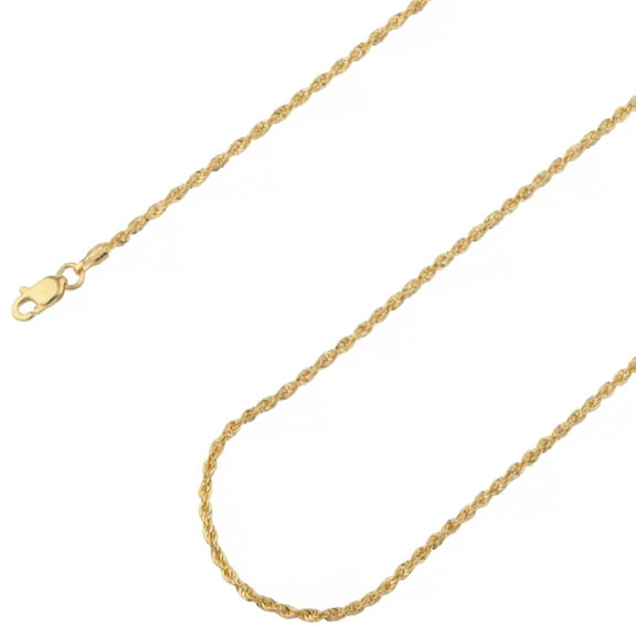 10K Yellow Gold 2mm Hollow Rope Chain Diamond-Cut