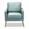 thumbnail image 2 of Baxton Studio Leland Glam and Luxe Light Blue Velvet Fabric Upholstered and Gold Finished Armchair, 2 of 6