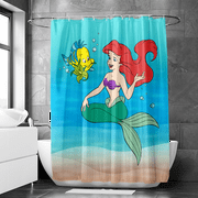 Ariel Shower Curtain Popular Portable Attractive Design Bath Curtain for Gift to Friens for Indoor Decoration with 12 PCS Hooks ,3 Size