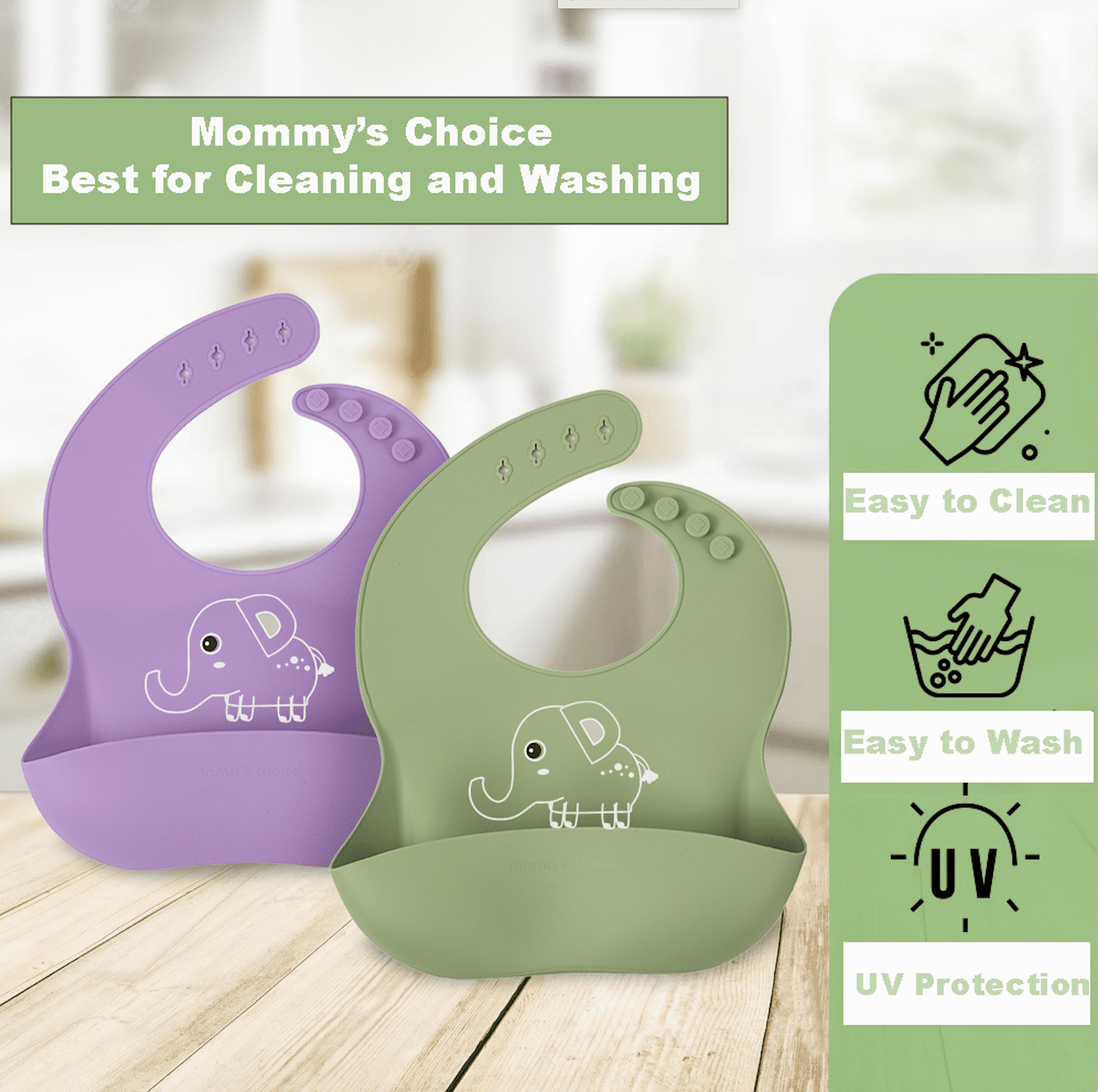 SnD Plus Silicone Baby Feeding Set – 8 PCS Toddler Self-Feeding Set with Suction Plate, Placemat, Adjustable Bib, Sippy Cup, Straw, Two Spoon, Fork – Vanilla Elephant