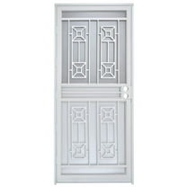 Grisham Deluxe Steel Security Door, 36 X 80" Iron Security Storm Door Conveys,white