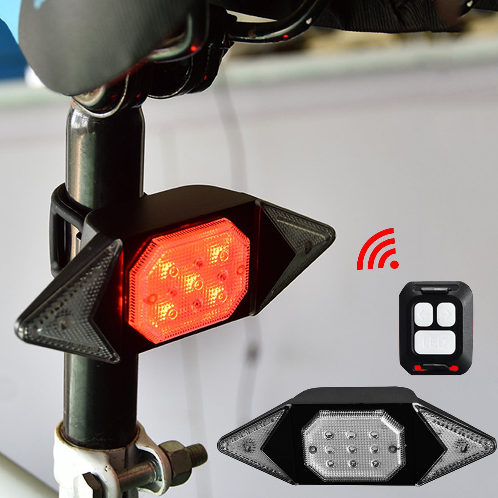 USB Wireless Remote Control Bicycle Taillight Front Light Rechargeable Bicycle Turn Signal