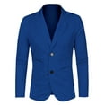 thumbnail image 2 of Unique Bargains Men's Notched Lapel Long Sleeve Knit Blazer with Pockets, 2 of 7