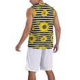 thumbnail image 2 of Sikiie Sunflowers On Black And White Stripes Basketball Jersey Reversible Men's Mesh Athletic Sports Shirts Training Practice S-4XLLarge, 2 of 6
