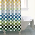 thumbnail image 4 of Colorful Gradient Checkerboard Checkered Pattern Shower Curtain 72"x84" ,Bathroom Decorative Shower Curtains Set with 12 Hooks,Modern Waterproof Washable Shower Curtain, 4 of 6