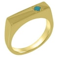 thumbnail image 1 of LBG British Made 9k Yellow Gold Turquoise ring Mens Band Ring - 33 size options - Size 11.75, 1 of 6