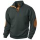 thumbnail image 2 of pstuiky camisas de manga larga para hombre, Suéter de hombre con botones, color liso, cuello alto, mangas largas y cuadrados pequeños camisetas de hombre s, 2 of 5