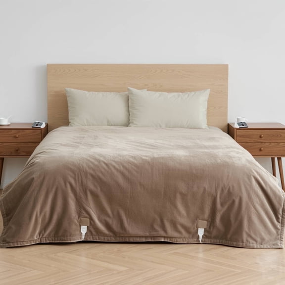 MaxKare Heated Blanket, Queen Size Electric Blanket with 10 Heating Levels & 10H Timers, Soft Flannel, Linen