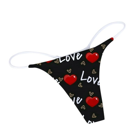

Miarhb Couple Outfit Love Ladies Print Breathable Panty Thong Women s Underpants Comfort Low-Rise Soft T-Back G-String Panties Thong