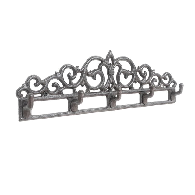 Gancho decorativo de pared de hierro fundido, perchero, adorno versátil, organizador de metal resistente, toallero para decoración de cocina y garaje.