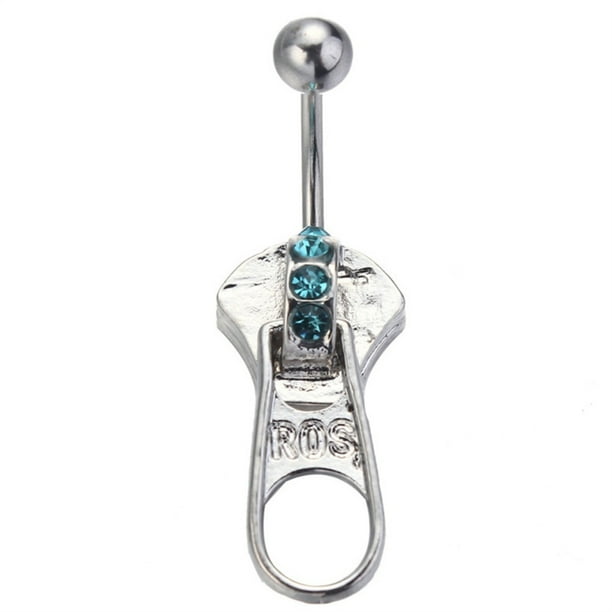 3Pcs Zipper Belly Button Ring Studs Navels Piercing Jewelry Body Decoration Random Style