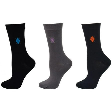 

Sierra Socks Women s Dress Casual Argyle Bamboo Crew 1 Pair and 3 Pair Pack Socks 4020 (Large Navy/Charcoal/Gray)