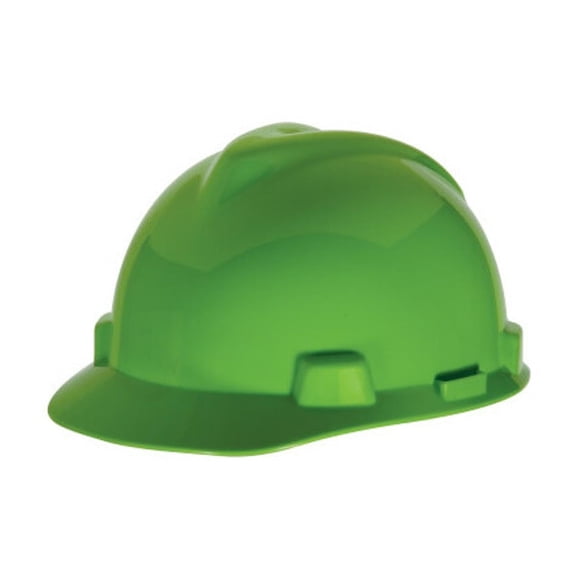 MSA Safety 10035212 Hard Hat with 4-Point Fas-Trac III Ratchet Suspension, Hi-Viz Green