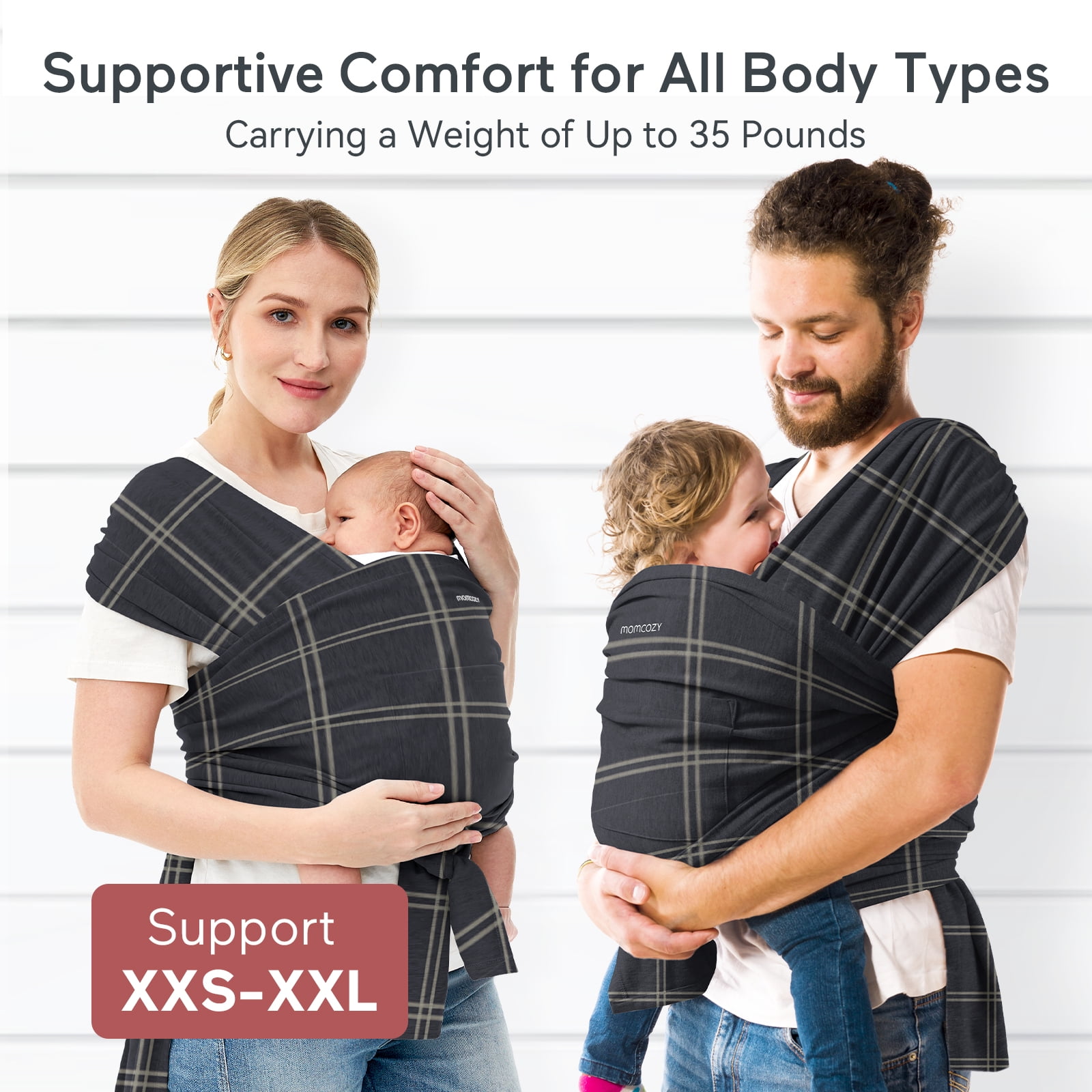 Momcozy Baby Carrier,Adjustable Baby Carrier Wrap,Holds up to 35 pounds of Toddler, Easy to Wear Baby Sling Wrap