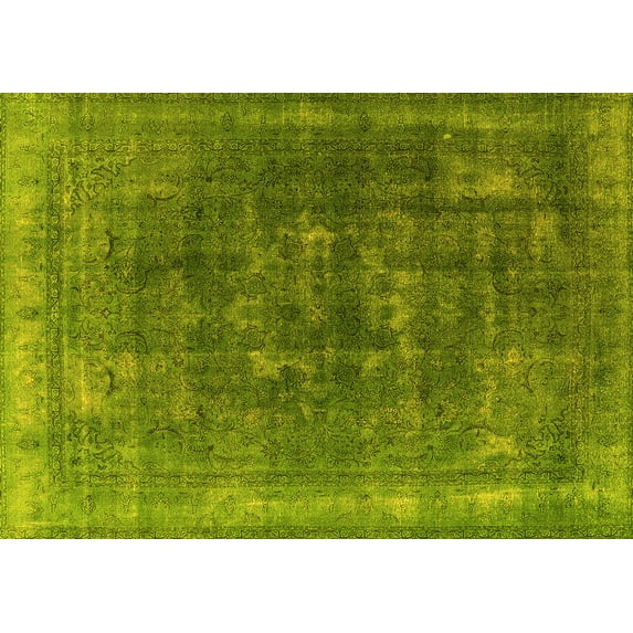 Ahgly Company Indoor Rectangle Oriental Yellow Industrial Area Rugs, 6' x 9'