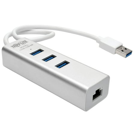 Tripp Lite USB 3.0 SuperSpeed to Gigabit Ethernet (GbE) NIC Network Adapter with 3 Port USB 3.0 Hub, USB Type-A (U336-U03-GB)