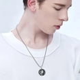 thumbnail image 4 of Viking Necklace for Men S925 Sterling Silver Odin/Troll Cross/Compass/Raven/Valknut/Axe Rune Amulet Necklace Norse Jewelry for Christmas Birthday, 4 of 6