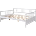 thumbnail image 4 of Full Daybed Frame, Wood Daybed with Rails, Sofa Bed with Slat Support, Platfrom No Box Spring, 4 of 9