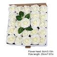 thumbnail image 2 of Flor de Rosa Artificial DIY Simulación Decoración Floral Adorno para el Hogar Espuma de PE Flor Falsa, Blanco Crema 25 piezas kenally HA8917-01B, 2 of 6