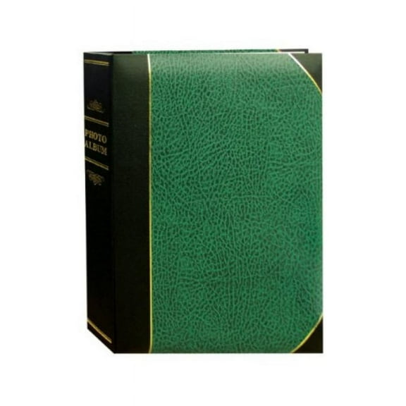 Pioneer Photo Albums BT-68 100-Pocket Leatherette Cover Ledger Style Le Memo Photo Album, 6 by 8-Inch, Green and Black