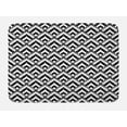 thumbnail image 1 of Black and White Bath Mat, Hand Drawn Herringbone Lines Pattern Monochrome Geometric Arrangement, Non-Slip Plush Mat Bathroom Kitchen Laundry Room Decor, 29.5 X 17.5 Inches, Black White, Ambesonne, 1 of 2