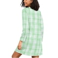 thumbnail image 2 of joogoo Checkered Grid-c8 Women's Long Sleeve Nightgown Sleepwear XXL, 2 of 8
