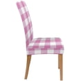 thumbnail image 3 of ZHANZZK Pink Plaid Stretch Chair Cover Protector Seat Slipcover for Dining Room Hotel Wedding Party Set of 4, 3 of 6