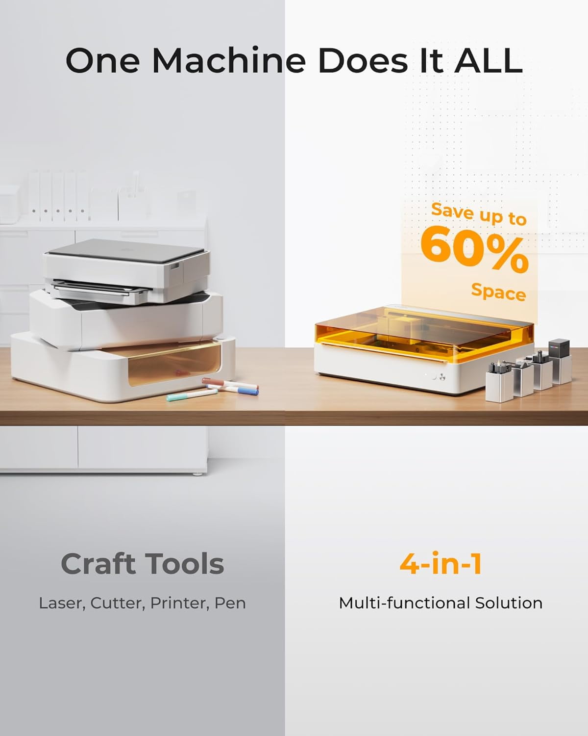 xTool M1 Ultra 4-in-1 Craft Machine, 10W Laser Engraver, Inkjet Printing, Blade Cutting, Pen Drawing, Easy to Use on 1000+ Materials, Support Rotary Engraving on Tumblers- Premium Bundle