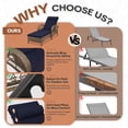 thumbnail image 5 of OUINCH Outdoor Wicker Lounge Chair with Cushion, 6-Position Adjustable Patio Chaise Lounge, All Weather Lay Flat Pool Sunbathing Recliner Chair, Armrest and Head Pillow, Fade-Resistant, Navy Blue, 5 of 8