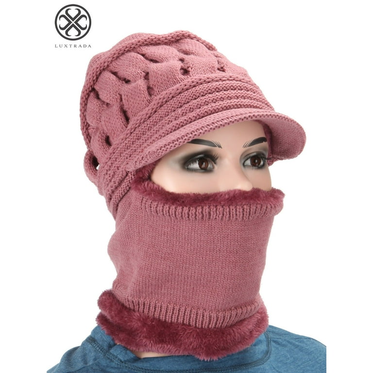 Womens bobble shop hat and scarf