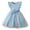 Blue, variant on REDARER Toddler Girls' Flutter Sleeve Ribbed Top Rainbow Glitter Tulle Dress with Satin Bow Casual Party Dress for Kids Occasion,3-4 Years