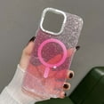 thumbnail image 2 of for Apple iPhone 13 Pro Magnetic Case Bling Glitter Sequin Transparent for Women Girl, Compatible with Mag-Safe Cute Slim Crystal Shockproof Case Protective Cover for iPhone 13 Pro,Pink, 2 of 8