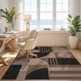 thumbnail image 3 of Design&I 6'x9' Ultra Soft Area Rug, Brown Black Geometric Balance Design Accent Contemporary Art Inspired Symmetrical Fluffy Washable Non Shedding for Guest Room Bedroom Living Room, 3 of 3