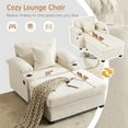 thumbnail image 3 of KINFFICT Accent Chair with Ottoman, Indoor Chaise Lounge with USB and Storage, Cozy Living Room Lounge Chair, Beige Chenille, 3 of 8