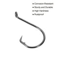 thumbnail image 5 of Uxcell 1/0# Carbon Steel Offset Hook Fishing Circle Hooks with Barbs, Black 100 Pack, 5 of 5