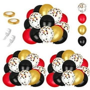 Red Black and Gold Confetti Balloons? 70pcs 12 inch Latex Balloons for Shower Wedding Christmas Halloween Valentine's Day Bachelorette Birthday Decorations,2 pcs Balloon Chain
