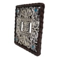 thumbnail image 4 of Set of 2 Western Turquoise Stars Lace Scroll Wall Double Toggle Switch Plates, 4 of 5