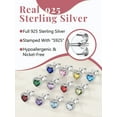 thumbnail image 7 of Silvora 925 Sterling Silver Heart Stud Earrings for Women October Birthstone Elegant Earring Birthday, Anniversary, Christmas Jewelry Gift, 7 of 7