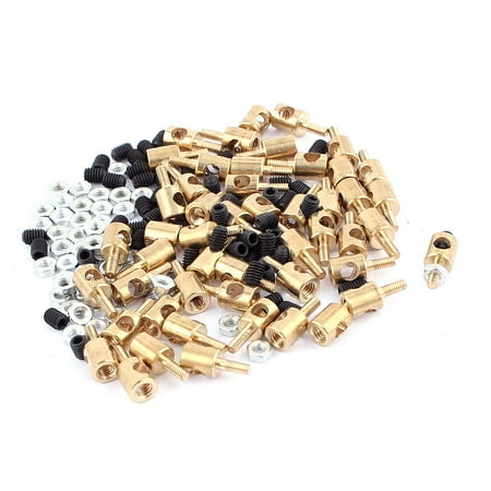 Unique Bargains 50pcs 5mm x 3mm Pushrod Linkage Stopper Metal for RC Model w Nuts