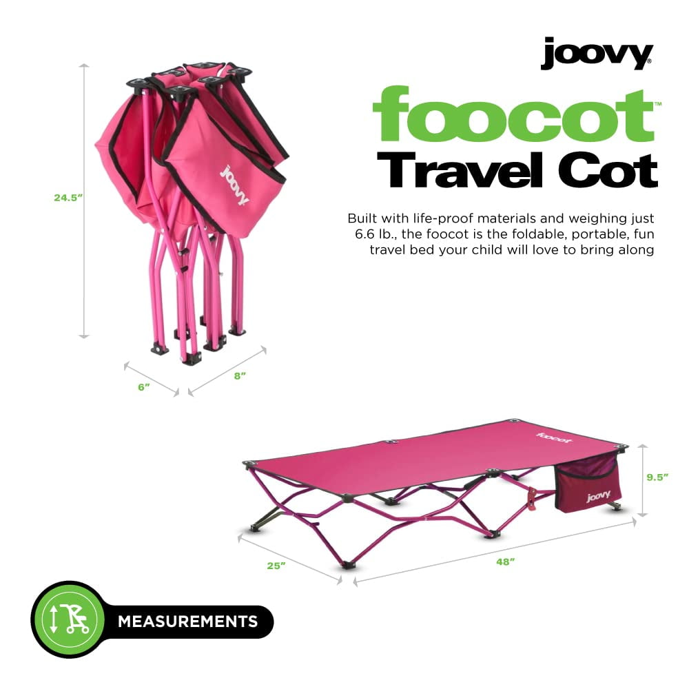 joovy Foocot Travel Child and Toddler Camping Cot Pink