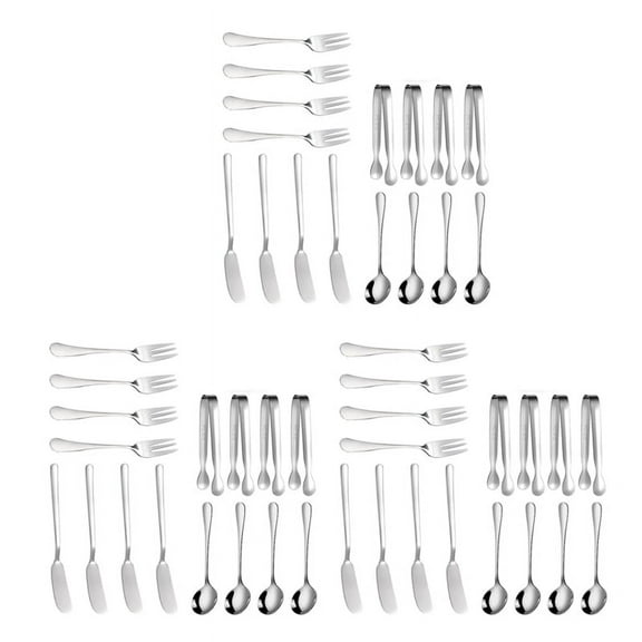 Cheese Butter Spreader Knives Set 48 Pieces Charcuterie Accessories Stainless Steel Serving Tongs (Silver)