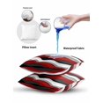 thumbnail image 5 of Waterproof Outdoor Throw Pillows with Inserts 16"x16", Red Black Ombre Soft Decorative Pillowcases for Couch Bedroom, Modern Geometric Moire Abstract Art Pillow Covers for Sofa Living Room, 5 of 8
