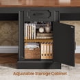 thumbnail image 5 of 110.3" Long Two Person Desk with 7 Drawers and Storage Cabinet, Farmhouse Computer Desk for Home Office, 5 of 7