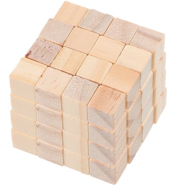 100pcs Wooden Building Blocks Square Cube Blocks Teaching Aids Stacking Games Toys