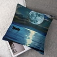 thumbnail image 7 of Fenyluxe Throw Pillow Covers Fantasy Bright Full Moon Shine Blue Ocean Decorative Pillow Cover Pillows Couch Sofa Bed,Set of 2  White, 7 of 7